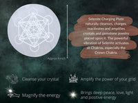 Selenite Crystal Charging Plate For Crystals And Healing Stones, 4.5