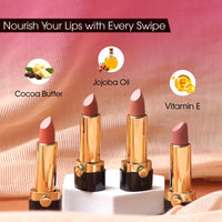 Moon Duchess Matte Perfection Lipstick, Strong Pay-off with Color Lock Technology for a Transfer-Proof and Anti-Darkening Charm with SPF, 24 Hour Moisturisation with Vitamin E-4.2g (Maddalyni, 4.2 g)