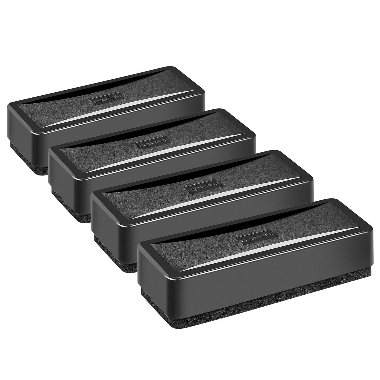 Basics White Board Eraser, Dry Erase Whiteboard Erasers for Office, Home and Classroom, Black, 4-Pack