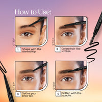 Hilary Rhoda Brow Artist Eyebrow Pencil | Dual-Ended & Natural Finish | Smudge-Proof & Long-Lasting Eyebrow Pencil | 0.3g (Coffee-Shade 02)