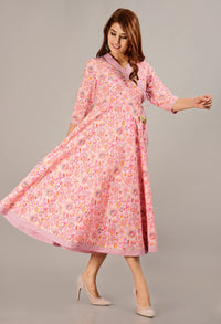 COTLAND Fashions Jaipuri Cotton Printed Angrakha/Angarkha/Front-Open Kurti for Women