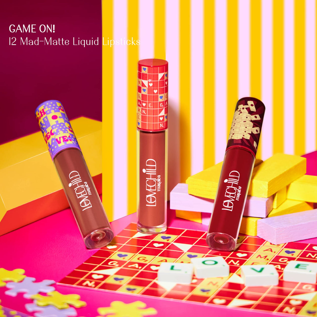LoveChild Masaba Game On! - Take A Dare - Matte Liquid Lipstick, Flamboyant Maroon Velvet Smooth, Non-Sticky, Hydrating & Moisturising, Smudge Proof Lipstick, 5Ml