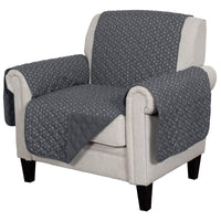 Furhaven Water-Resistant & Reversible Chair Cover Protector for Dogs, Cats, & Children - Quilted Polka Paw Living Room Furniture Cover - Gray, Chair Reversible Polka Paw Gray