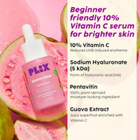 PLIX - THE PLANT FIX Guava & Roses Regime for Bright Skin & Balanced Skin pH| Hydrating Cleanser| 2-in-1 Toner Serum| Vitamin C Serum | Smoothie Moisturizer | For Men & Women| Glowing in 1 Use