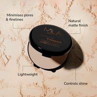 Mila Beauté Perfecting Compact Powder | Natural Matte Finish| Longstay with SPF 15 | Minimized Pores and Finelines | Controls Shine | Lightweight Compact Powder | Shade - (True Beige 16g)
