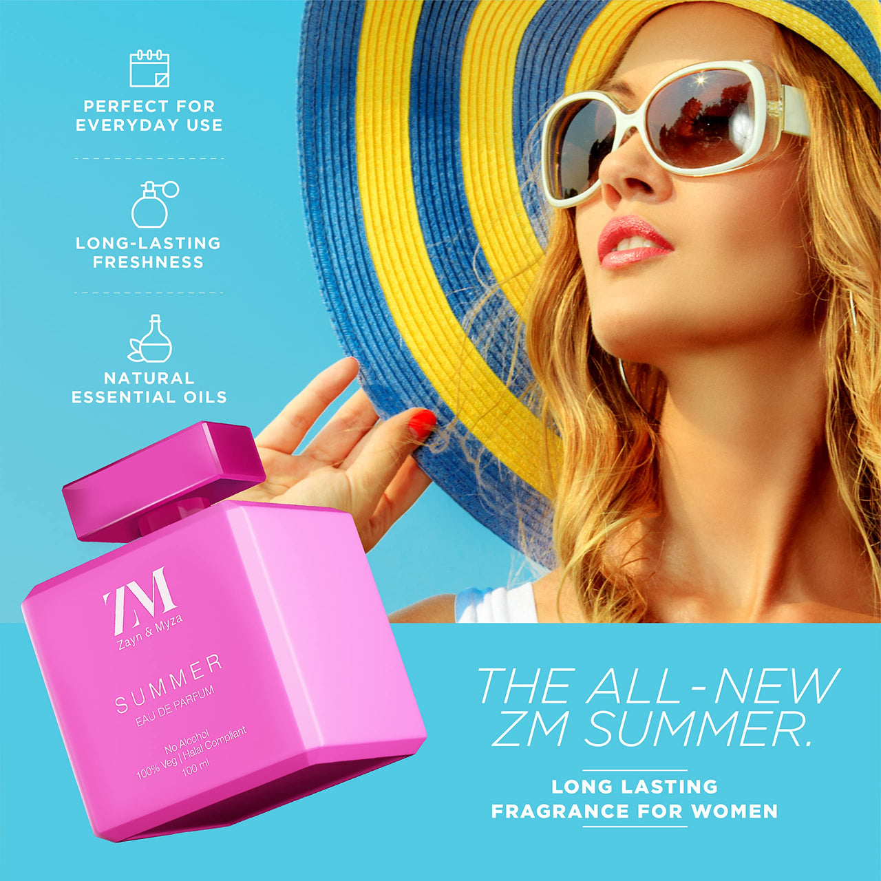 ZM SUMMER Perfume for Women | Premium Long Lasting Fragrance | No Alcohol Perfume I Floriental Fragrance Eau de Parfum I (EDP) - 100 ml