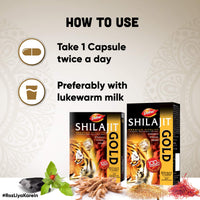 Dabur Shilajit Gold - 10 Capsules | 100% Ayurvedic Capsules for Strength , Stamina and Power | Premium Vitality Ayurvedic Supplement | For Men