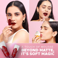 Hilary Rhoda Touch Of Mousse Lipstick | Matte Finish & Long Lasting | Infused with Vitamin E | Weightless & Liquid Lipstick with Mousse Finish | Smudge & Water Proof | Vegan - 5ml (Wild Wine - Shade 10)