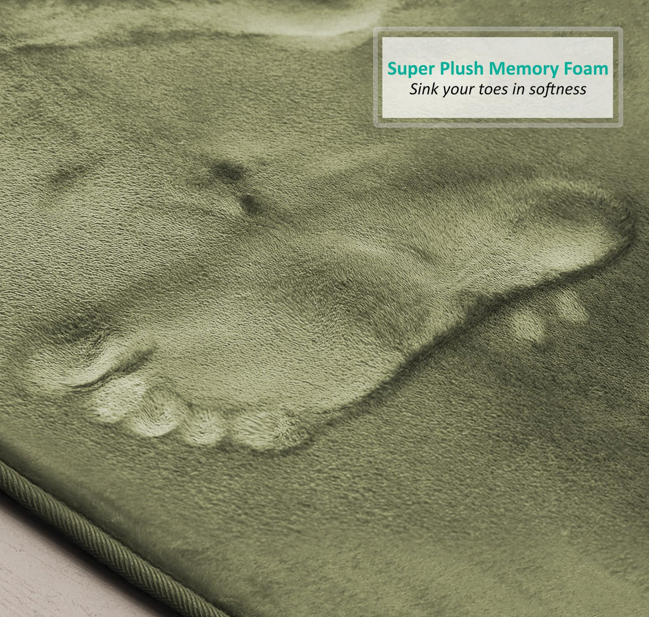 Clara Clark 2 Piece Bathroom Rugs Bath Mat Set, Velvet Memory Foam Bath Mats for Bathroom - Non-Slip, PVC Backing Bath Rugs, Washable Bathroom Rug Mats - Dries Quickly, Bathroom Rug Set - Green Solid 2 Piece Set Sage Green