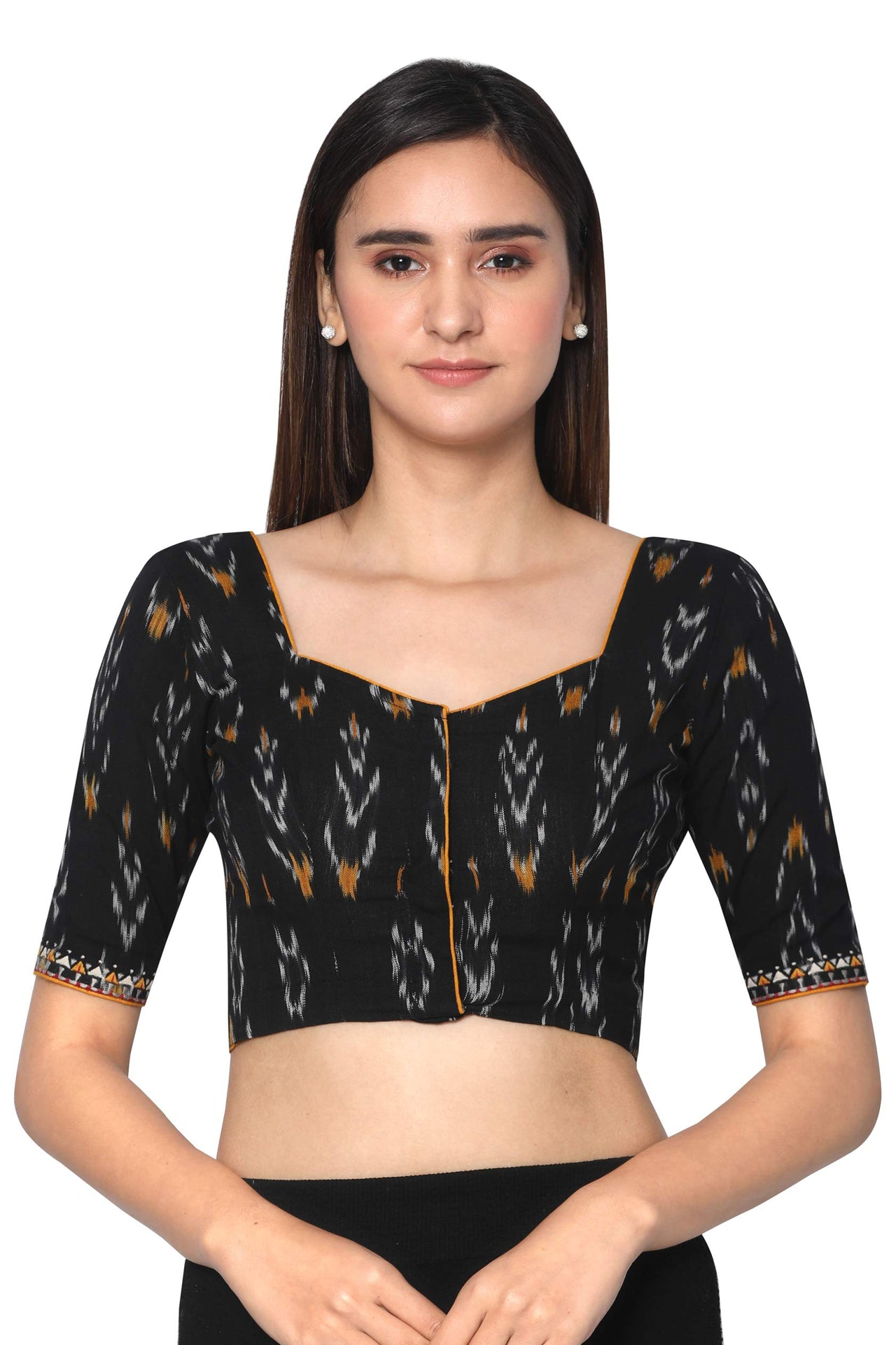 RENE Women's  Cotton Solid Half Sleeve Blouse 42
