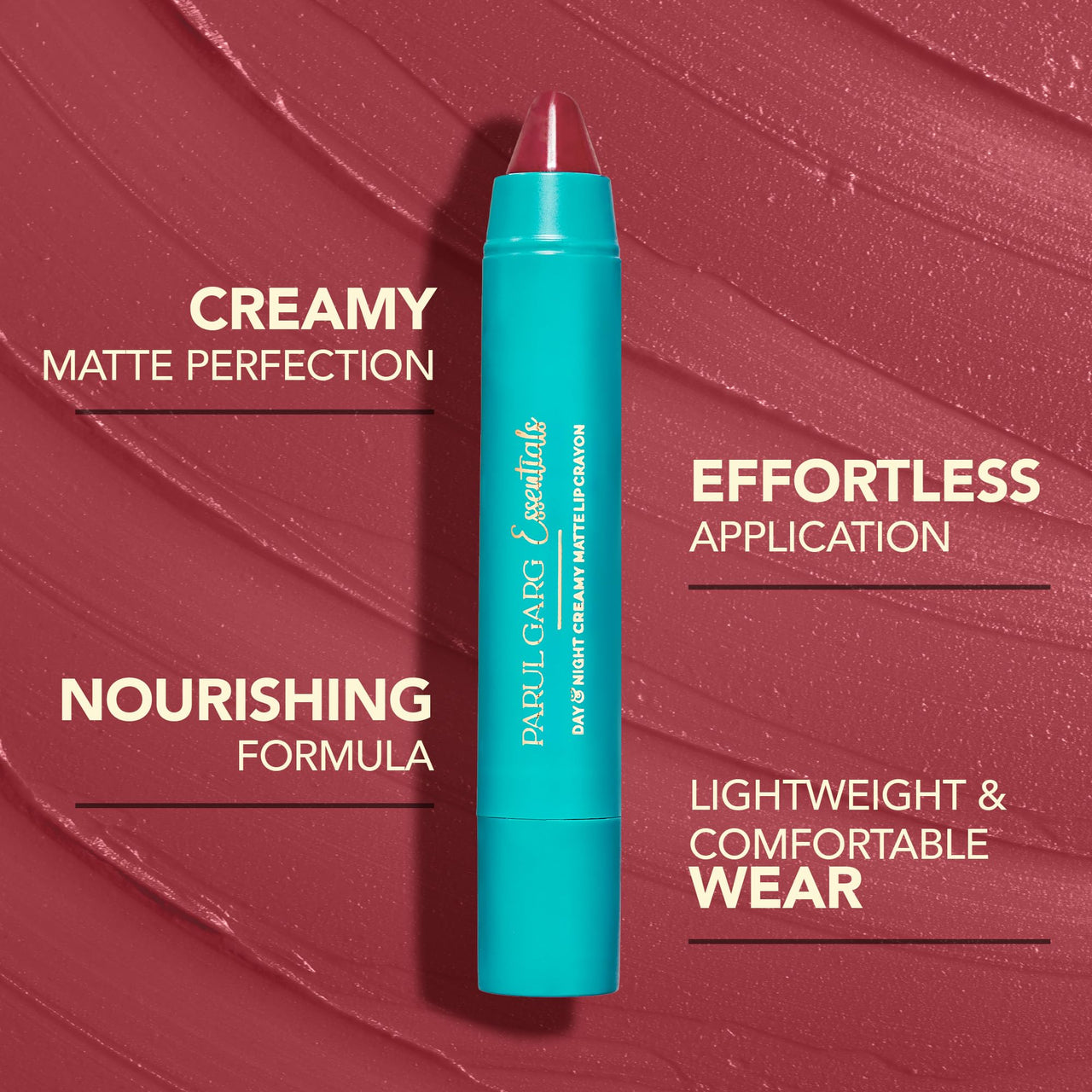 Parul Garg Beauty Creamy Matte Lip Crayon | Soft Matte & Hydrating Formula with Almond Oil & Vitamin E | Rich Pigment & Comfortable Wear | 100% Vegan (Prom Queen 23)