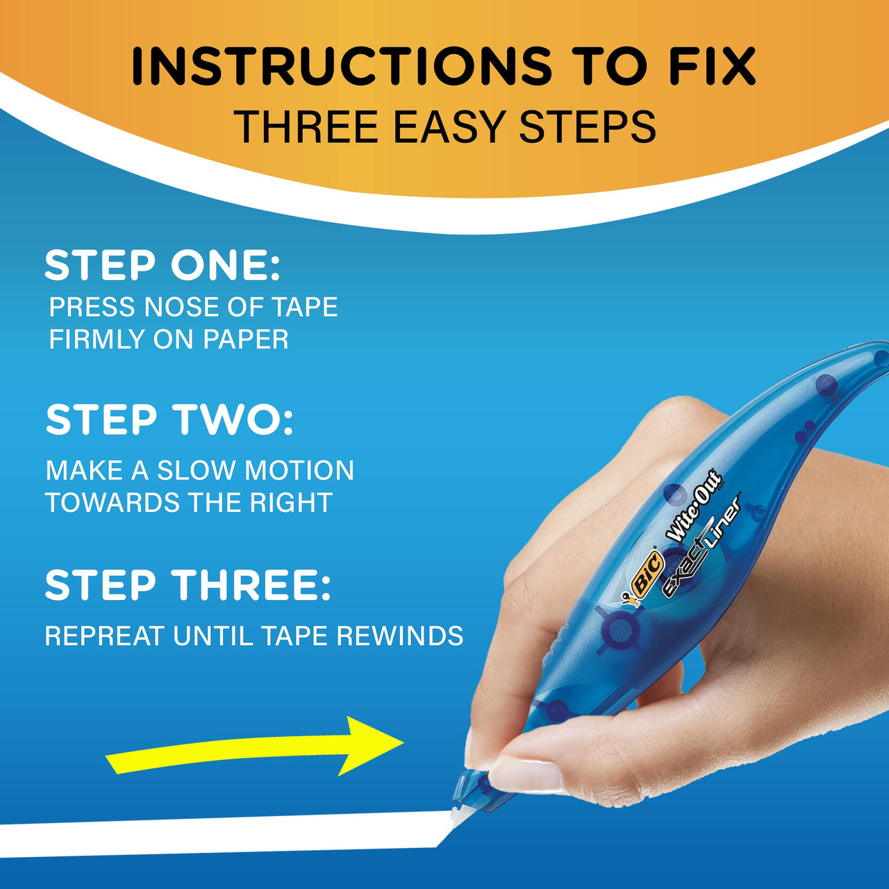 BIC Wite-Out Exact Liner Correction Tape, White, 1/5 in x 19-8/10 ft (W x L)