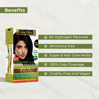 INDUS VALLEY Natural Damage Free Gel Black Colour With Colour Protection Shampoo (200 ml) + Hair Ultima Spa (175 ml)