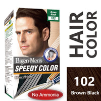 Bigen Men's  Beard Color, Brownish Black B102, 40g & Bigen Men's  Speedy Color, Brown Black 102, 80g