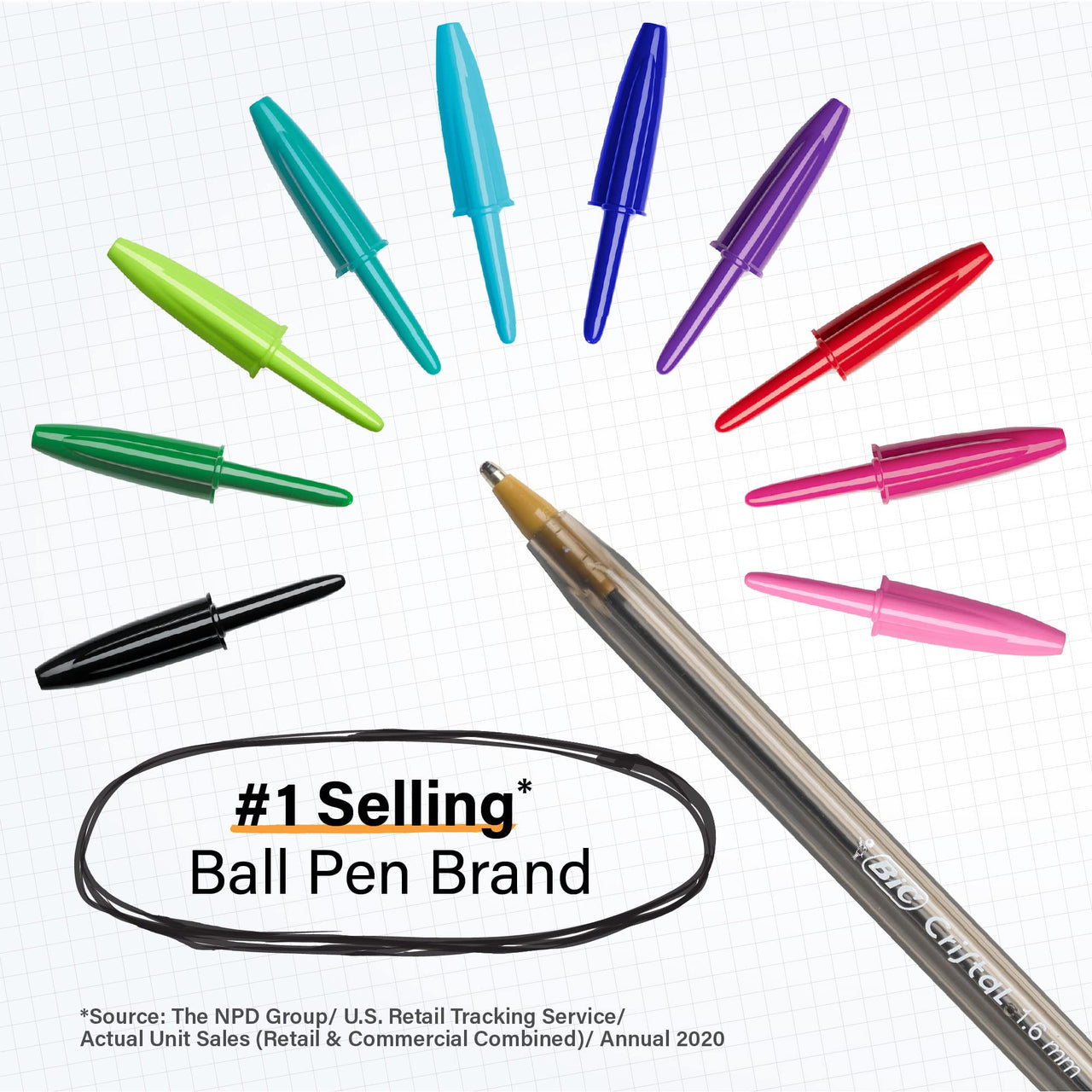 BIC Cristal Xtra Bold Ballpoint Pens, Bold Point (1.6mm) For Vivid And Dramatic Lines, Assorted Colors, 24-Count Pack
