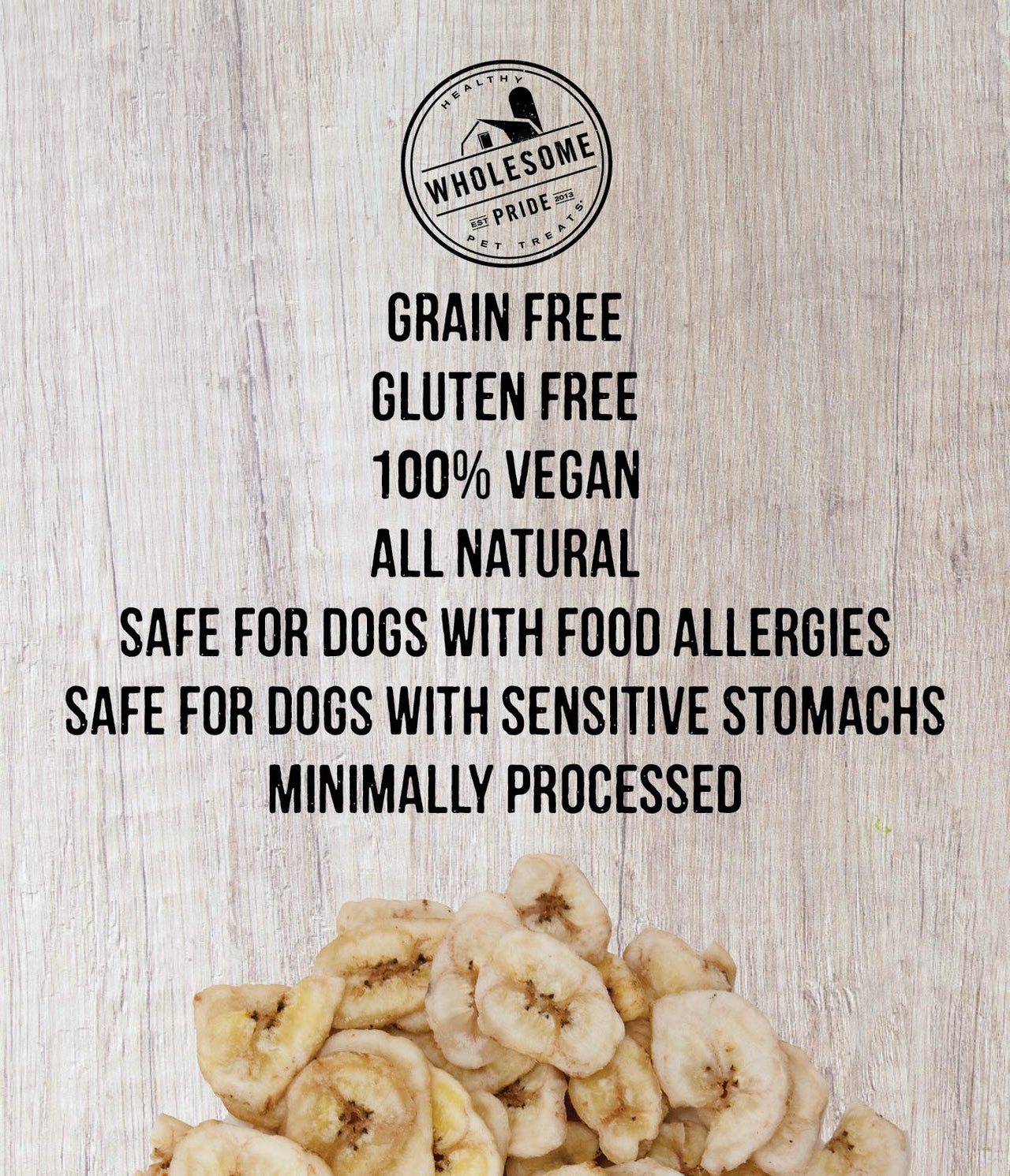 Wholesome Pride Banana Bites 100% All-Natural Limited Ingredient Dog Treats, 16 oz
