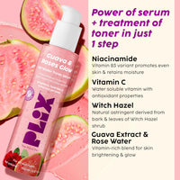 PLIX - THE PLANT FIX Guava & Roses Glow Fat Water Toner Serum | 2-in-1 Toner serum | Fades Blemishes, Tightens & Cleanses Pores | Soothes Redness & Irritated Skin | 150ml