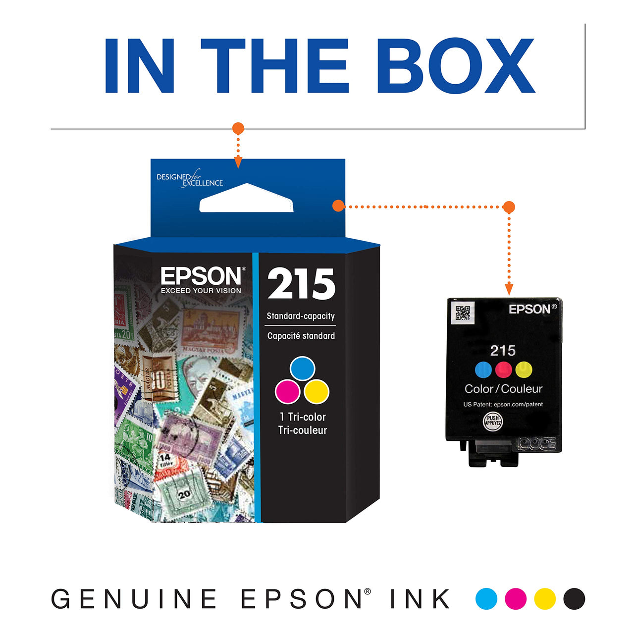 Epson T215 -Ink Standard Capacity Tricolor -Cartridge (T215530-S) for Select Workforce Printers (Pack of 2) 1 Count (Pack of 2)