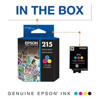 Epson T215 -Ink Standard Capacity Tricolor -Cartridge (T215530-S) for Select Workforce Printers (Pack of 2) 1 Count (Pack of 2)