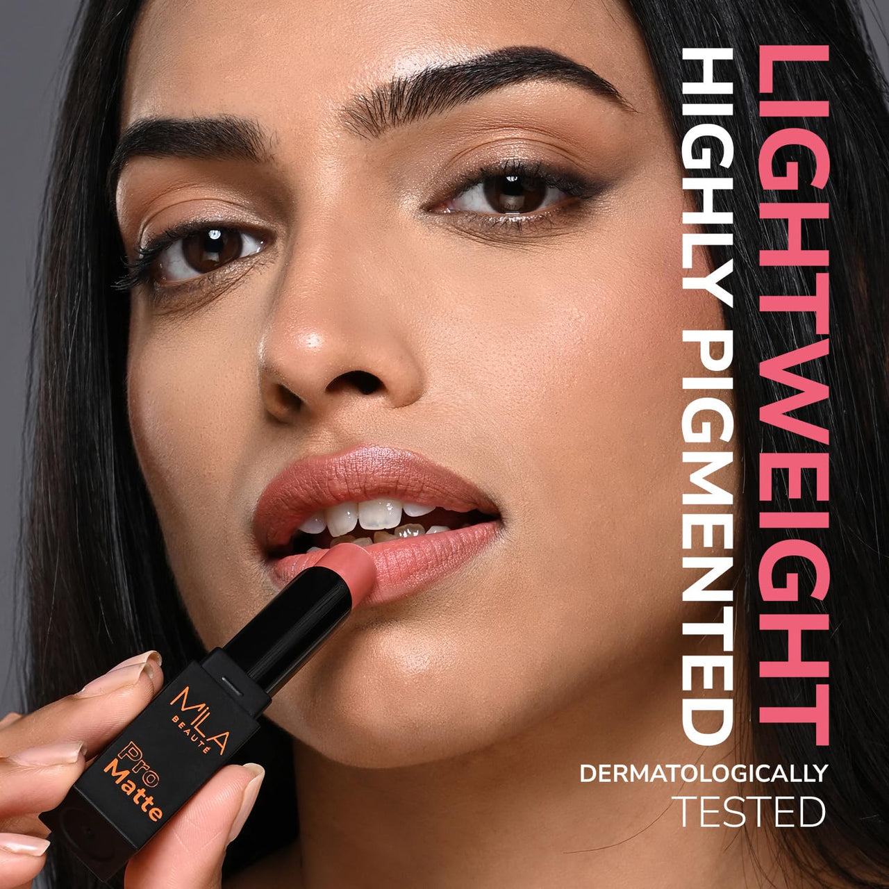 Mila Beauté Pro Matte Lipstick | Highly Pigmented & Long lasting | Semi Matte Finish | Light Weight Lipstick | Single Swipe Application | Luxurious Lip Color | Shade - (Marykom, 4.2g)