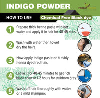 The Forest Herbs Natural Care from Nature Henna and Indigo Leaves Powder Combo (200gm Each) Total 400g | No Added Preservative and Additives | Non-GMO