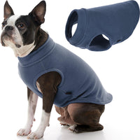 Gooby Stretch Fleece Vest Dog Sweater - Indigo Blue, X-Large - Warm Pullover Fleece Dog Jacket - Winter Dog Clothes for Small Dogs Boy - Dog Sweaters for Small Dogs to Dog Sweaters for Large Dogs X-Large Length (16.5