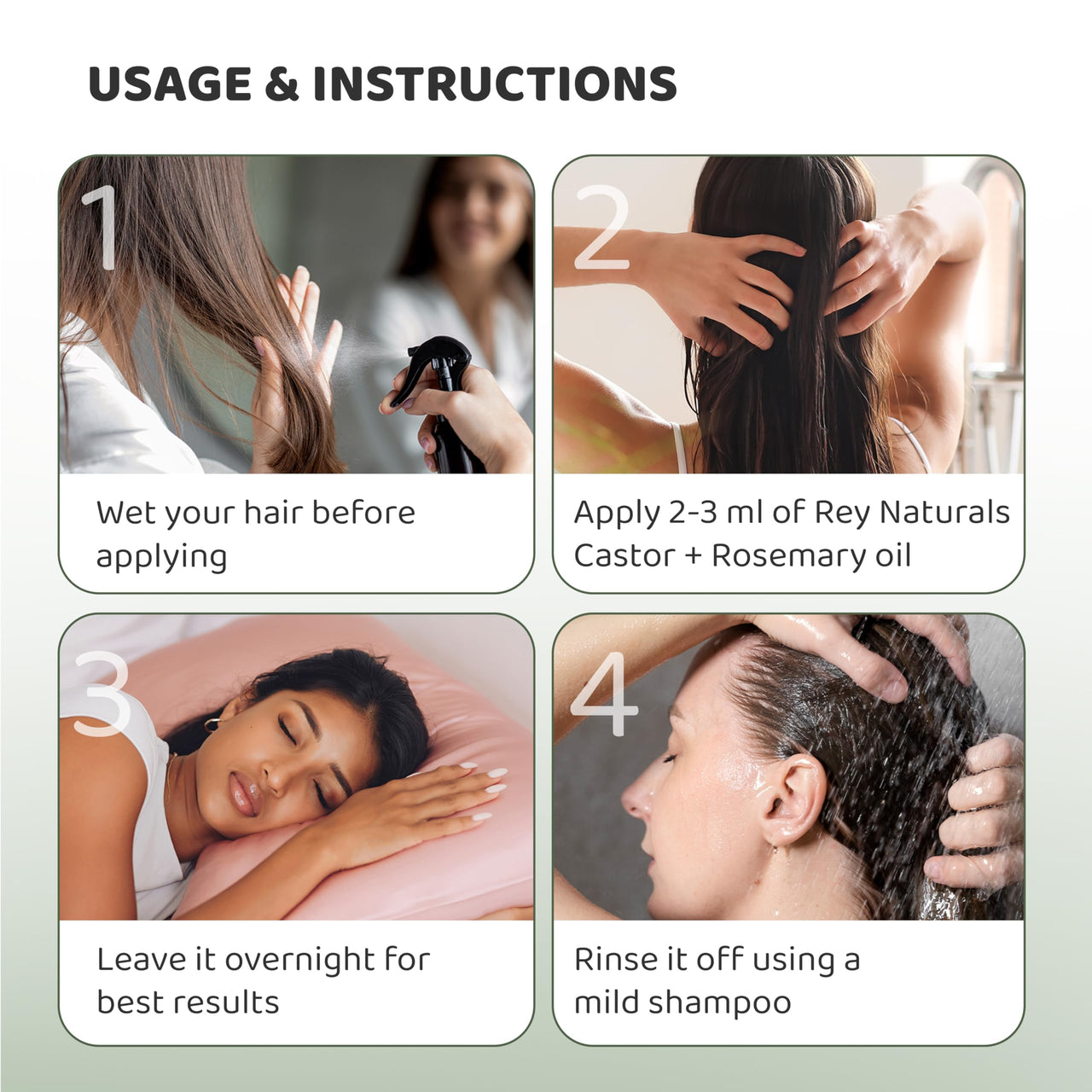 Rey Naturals Castor Oil Plus Rosemary Oil I Pure Rosemary Oil For Hair Growth | Pure Rosemary Hair Oil For Hair Fall Control, Skin, Eyebrows, Eyelashes I Hair Oil Rosemary For All Hair Types - 200Ml