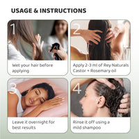 Rey Naturals Castor Oil Plus Rosemary Oil I Pure Rosemary Oil For Hair Growth | Pure Rosemary Hair Oil For Hair Fall Control, Skin, Eyebrows, Eyelashes I Hair Oil Rosemary For All Hair Types - 200Ml