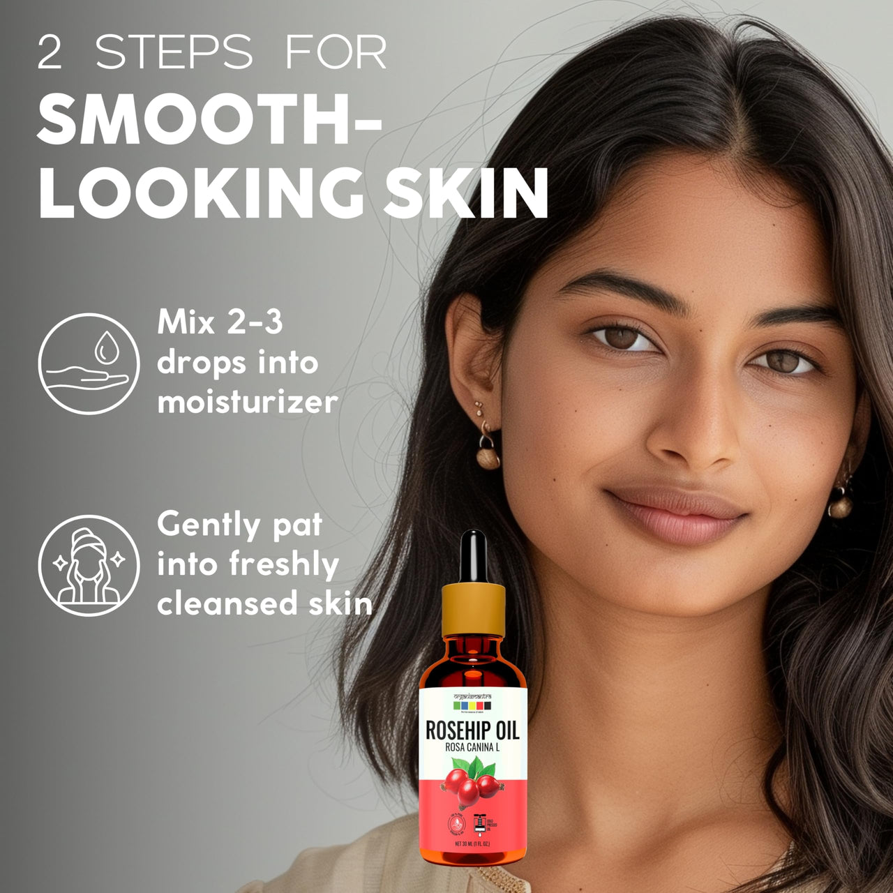 Organix Mantra Rosehip Seed Body Oil for Face Wrinkles, Fine Lines, Under Eye, Curly Hair | 100% Pure, Natural & Cold Pressed Oil, 30ML