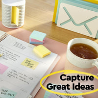 Post-it Notes, 1/3/8 x 1 7/8 in, 24 Sticky Notes Pads, 100 Sheets per Pad, Canary Yellow, The Original Post-it Note, New Year Organization or Second Semester School Supplies