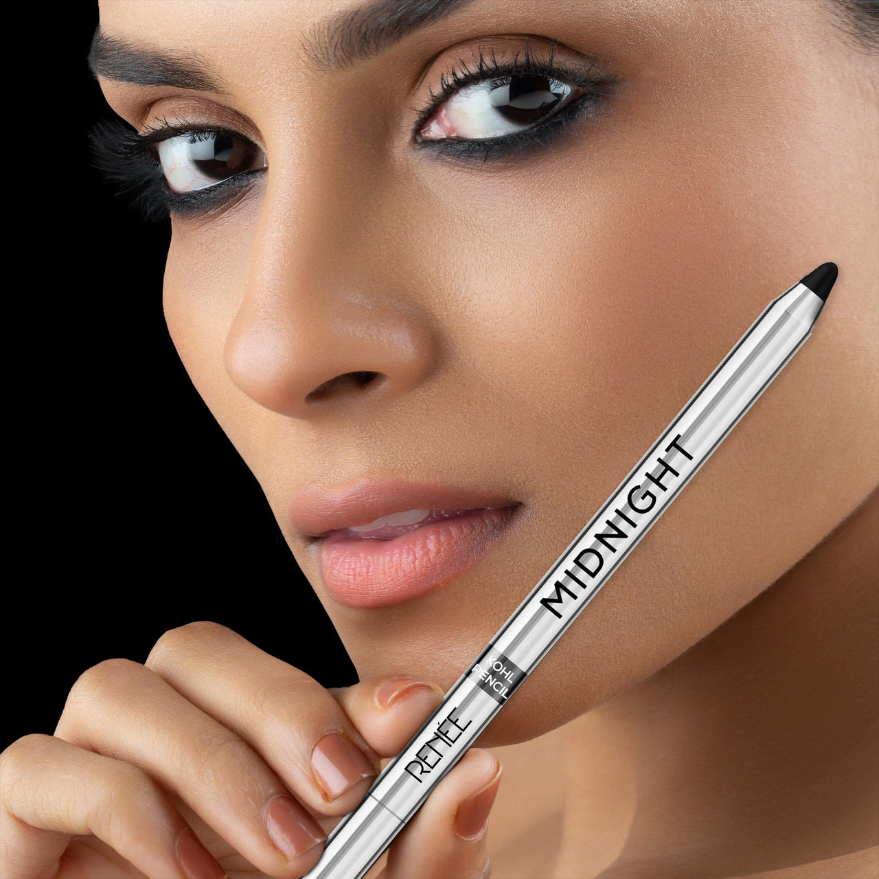 RENEE Midnight Kohl Pencil - Smudgeproof And Waterproof Matte Kajal - 24 Hrs Long Stay - Darkest Black - One Swipe Application -Rich Color Payoff -Vitamin E,Olive Oil And Castor Oil-1.5 Gm(Pack Of 3)