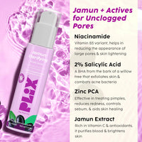 PLIX - THE PLANT FIX Jamun Clarifying Fruity Toner (150 Ml)|With Niacinamide & Jamun Extract|Targets Clogged Pores & Smoothens Skin|For Oily & Acne Prone Skin|Alcohol Free, For Women & Men