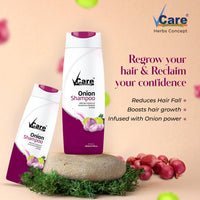 VCare Small Onion Shampoo for Hair Growth 200ml and Hair Fall Control - With Shallot Onion and Amla Suitable for Both Men & Women (Pack Of 4)