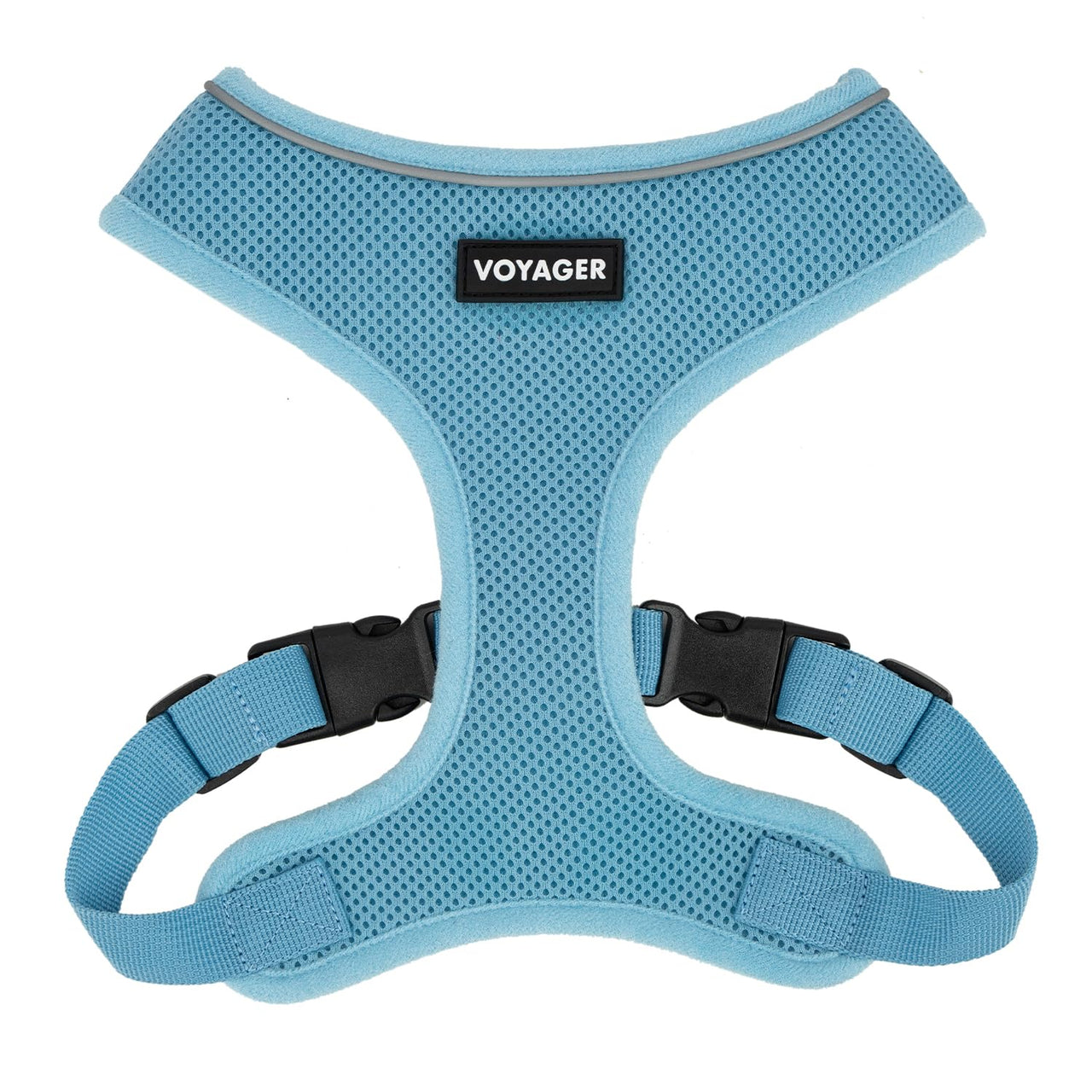 Aerolite No Pull Mesh Dog Harness with Lightweight, Soft, Breathable Chest Coverage, Reflective Stitching, and Adjustable Straps for Walking, Running, Training, Heavy Duty and Durable - Baby Blue, XL