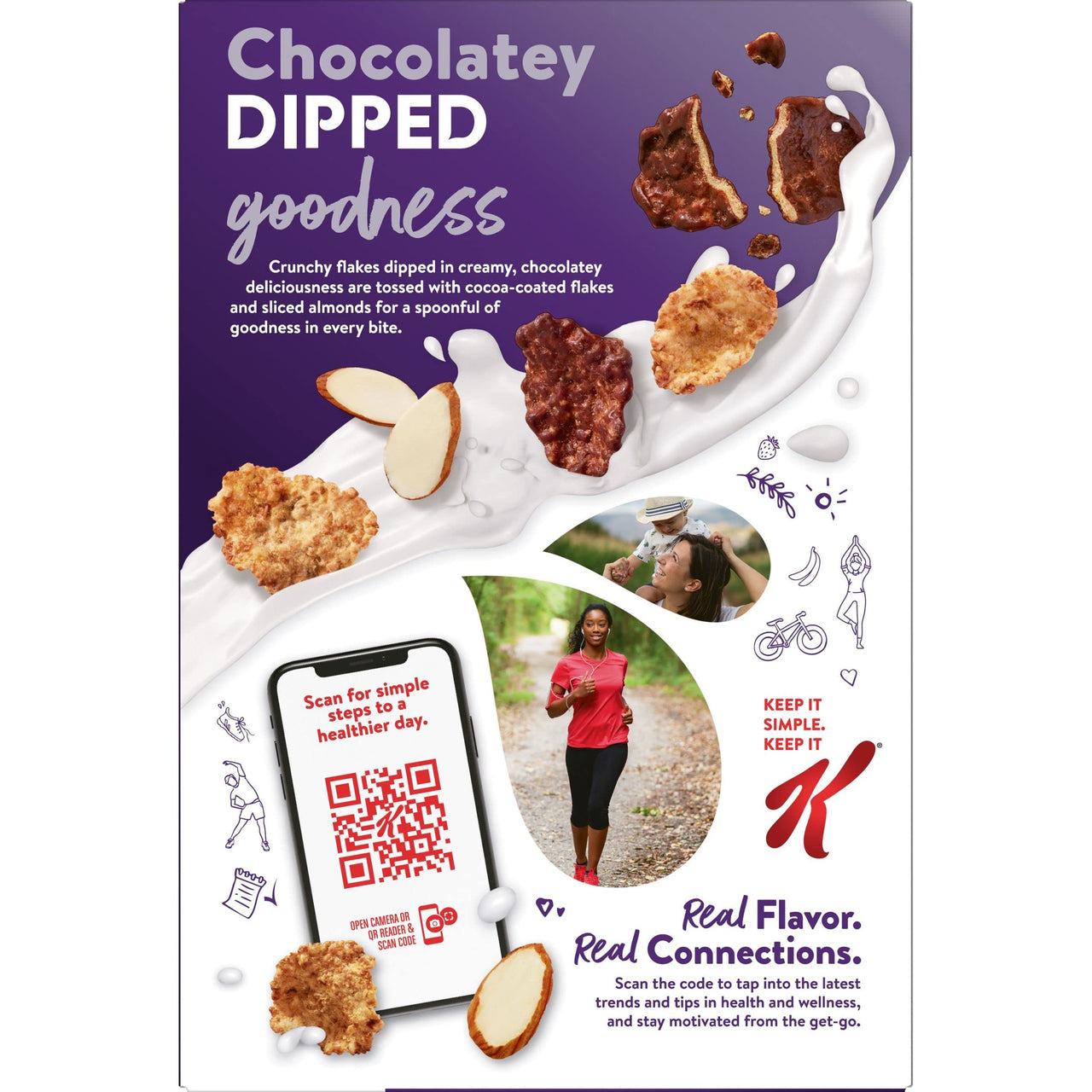 Kellogg’s Special K Breakfast Cereal, 11 Vitamins and Minerals, Anytime Snacks, Chocolatey Dipped Flakes with Almonds, 13.1oz Box (1 Box)