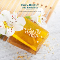 Ashpveda Sandalwood & Saffron Bathing Soap Bar | Ayurvedic Handmade Natural Scented Soap For Glowing, Smooth & Moisturizing Skin (100 gm) (Pack of 2)