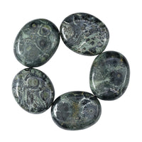 Kambaba Jasper Palm Stone - Hot Massage Worry Stone for Natural Body Chakra Balancing, Reiki Healing and Crystal Grid Kambaba Jasper