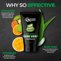 Beardo Aloevera Face Wash for Men, 100ml | For Skin Hydration and Soft Skin | Removes excess oil | Cleans and hydrates skin | Soothes & heals | For Dry Skin