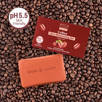 Bryan & Candy Coffee Ultra Moisturizing Bathing Bar Enriched with Coffee Oil, Cocoa shea Butter, Skin Friendly pH 5.5 for Polishing & Toning Skin, All Skin Types (100 gm)