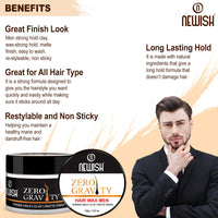 Newish Zero Gravity Hair Wax for Men | 100 gm | Strong Hold, Matte Finish, Long-Lasting | Hair Styling Wax for All Hair Types