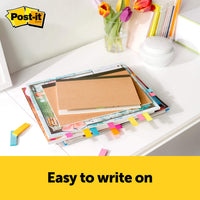 3M Post-it Page Markers, Assorted Colors, 1/2 in x 2 in, 100 Sheets/Pad, 5 Pads/Pack (670-5AN)