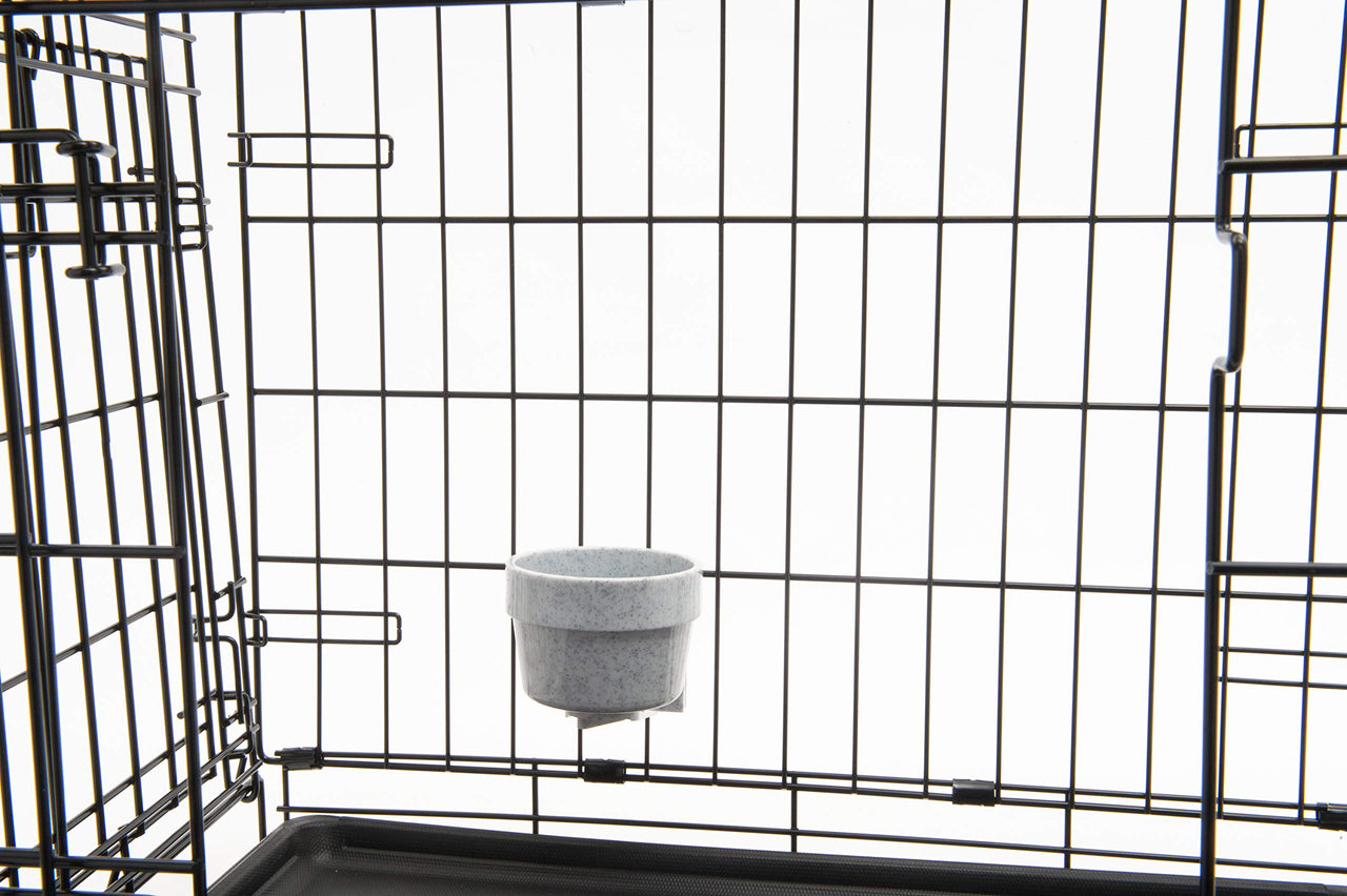 Lixit Quick Lock Removable Dog Kennel Bowls for Wire and Soft Sided Crates (10oz Wire Crate, Granite) 10oz Wire Crate