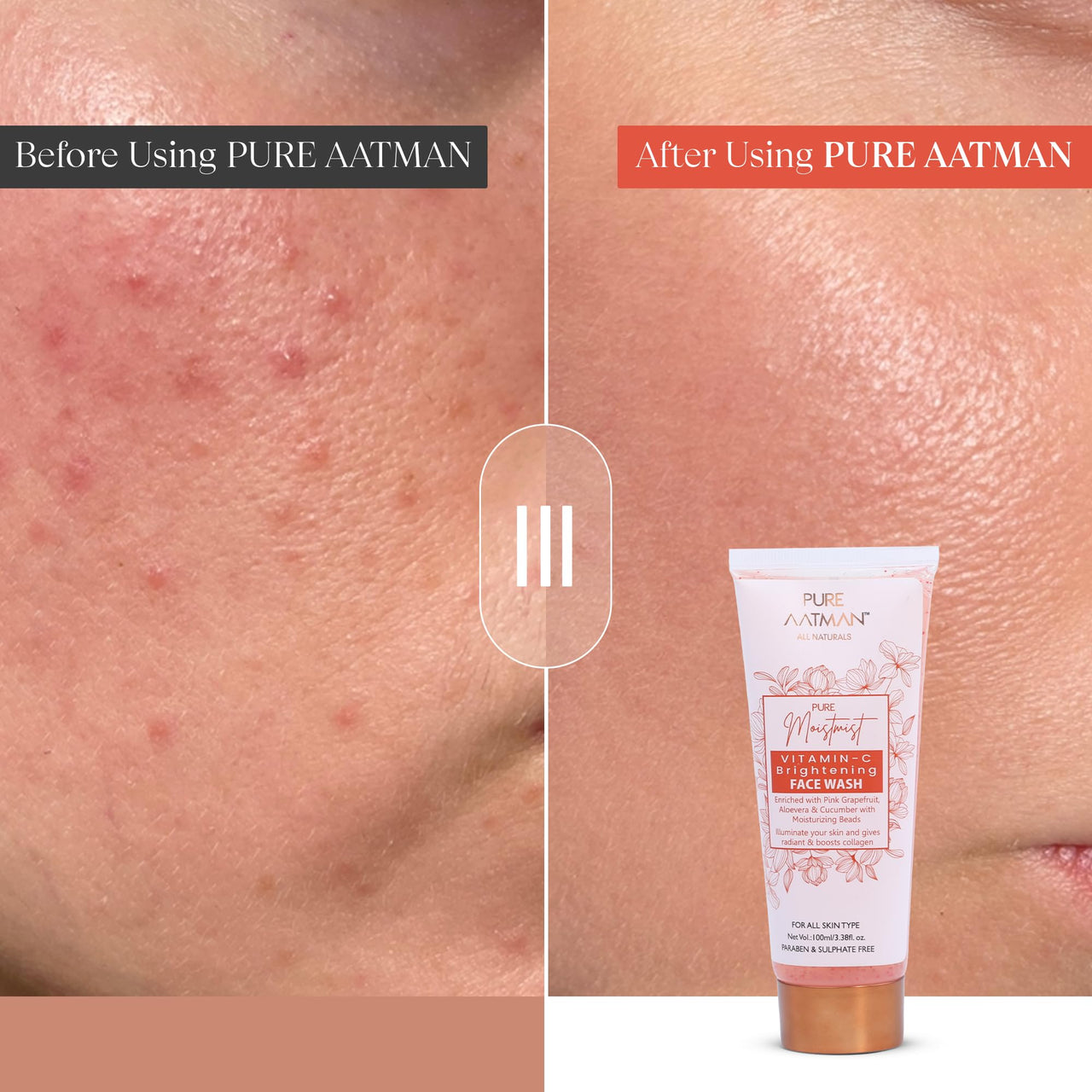 Pure Aatman Vitamin C Face Wash with Pink Grapefruit & Cucumber