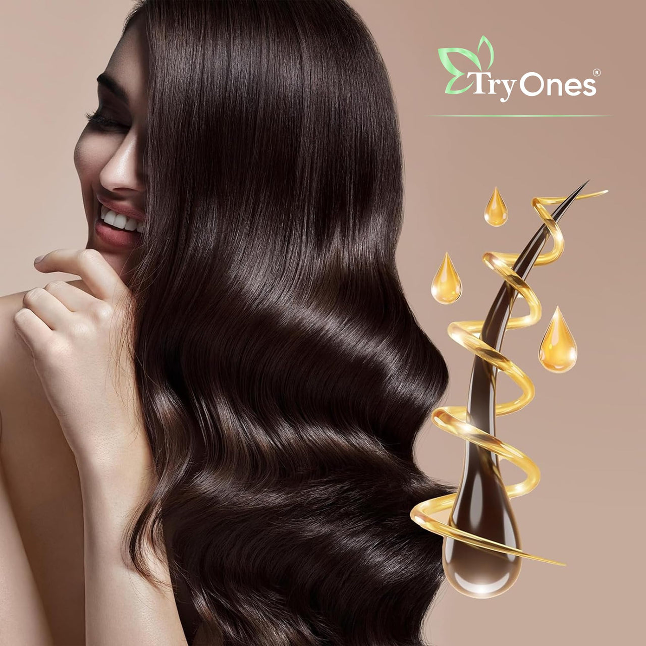 TryOnes Professional Hair Serum for Frizzy Hair||Serum for Women & Men||All Hair Types for Frizz-free, Smooth & Glossy Hair||Batana Hair Oil Serum_30ML