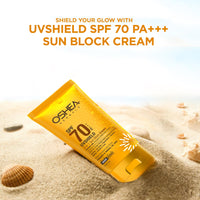Oshea Herbals UVShield Sunscreen SPF 70 PA++ For All Skin Types | Non Sticky & Water Resistant | UVA & UVB Protection | Enriched with Watermelon & Avocado Extract 60g