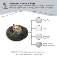 Best Friends by Sheri The Original Calming Donut Cat and Dog Bed in Lux Fur Mink, Extra Small 18