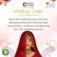 Passion Indulge Wedding Kit Face Care Combo - Kumkumadi Cleanser, Kumkumadi Oil, Kumkumadi Mudd Pack, Shimmer Lotion, Eyelash Oil | Bridal Kit | Natural Facial kit | Wedding Kit for Women