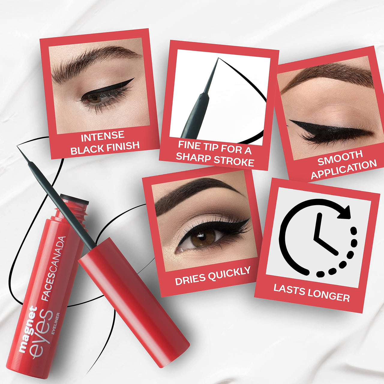 FACESCANADA Comfy Matte Liquid Lipstick - Note To Self 07, 3 Ml & damagneteyes Eyeliner - Black, 3.5Ml