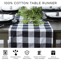 DII Farmhouse Braided Stripe Table Runner Collection, 15x72 (15x77, Fringe Included), French Blue 15x72