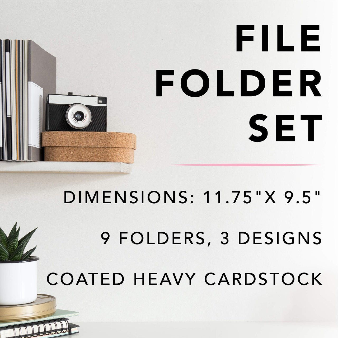 Graphique "Snoopy" File Folder Set – File Set Includes 9 Folders and 3 Unique Go-Getter Designs, Embellished w/Gold Foil on Durable Triple-Scored Coated Cardstock Snoopy
